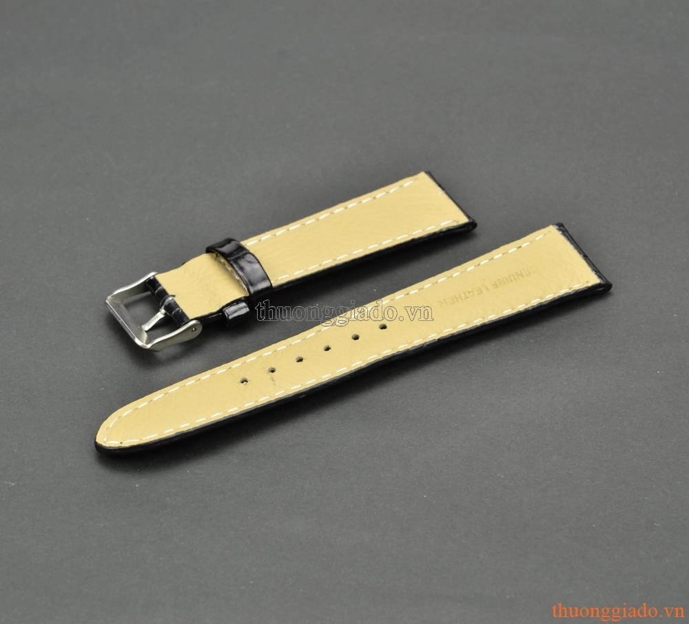 Dây da thay thế đồng hồ Gear S2 (Màu đen,vân da cá sấu)